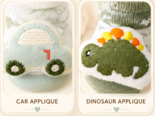 Little Animal Hugs Socks | Set of 2 Socks | Dinosaur and Car