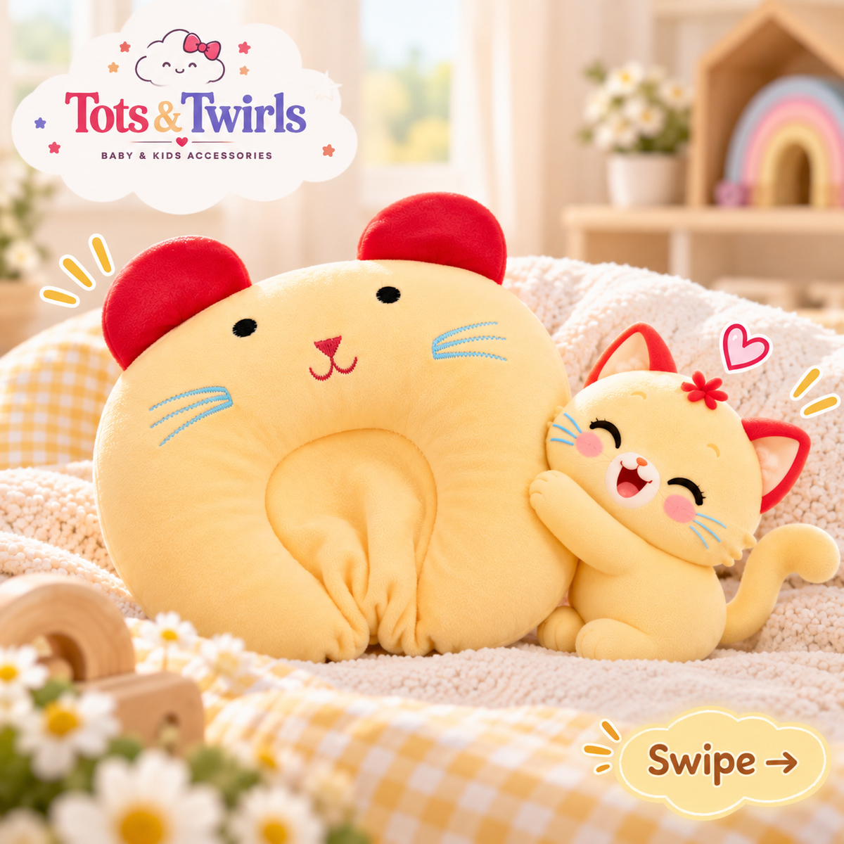 PurrNest | Baby Head Support Pillow