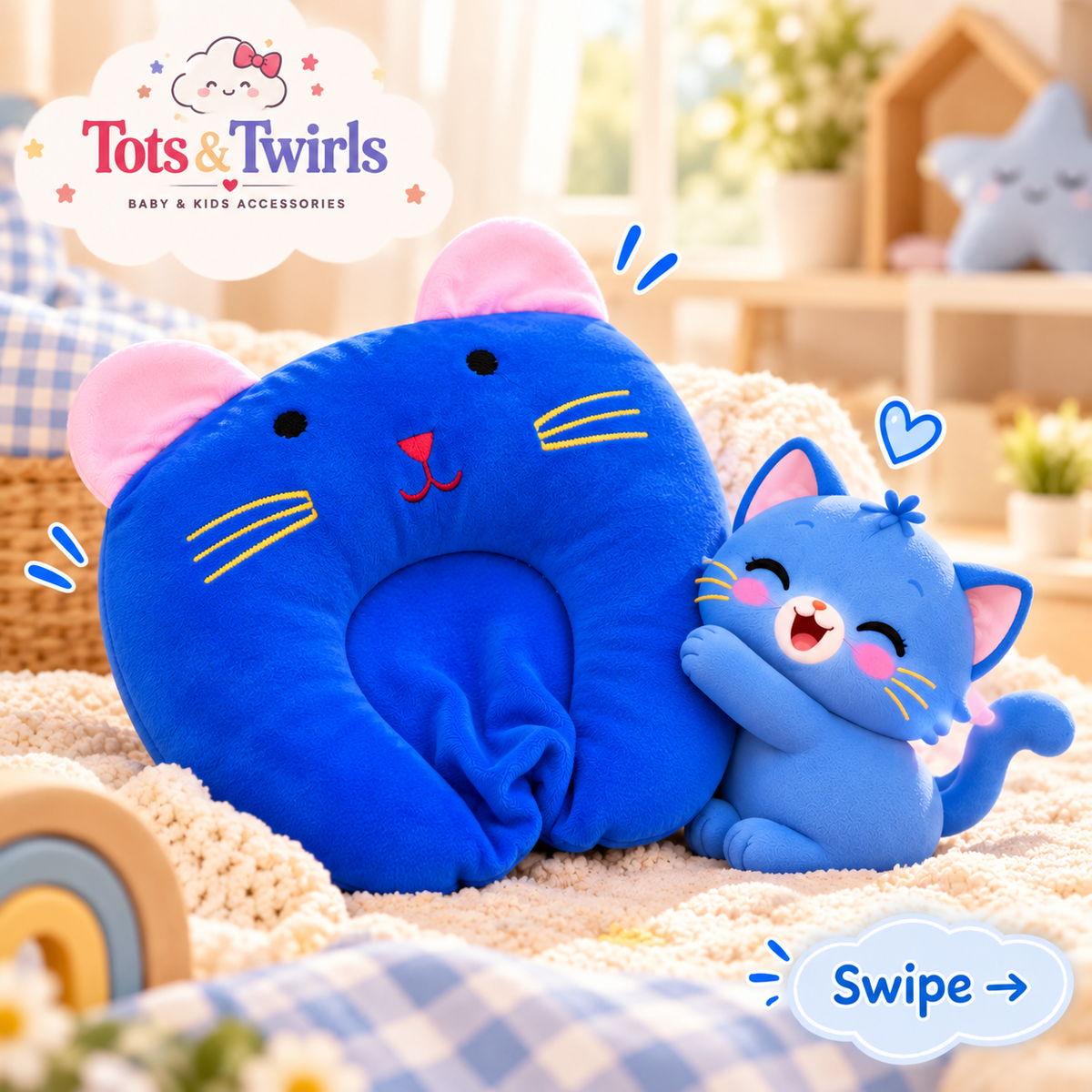 PurrNest | Baby Head Support Pillow