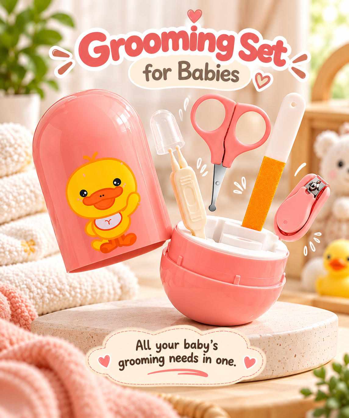 🐥 Little Duckling Baby Grooming Set