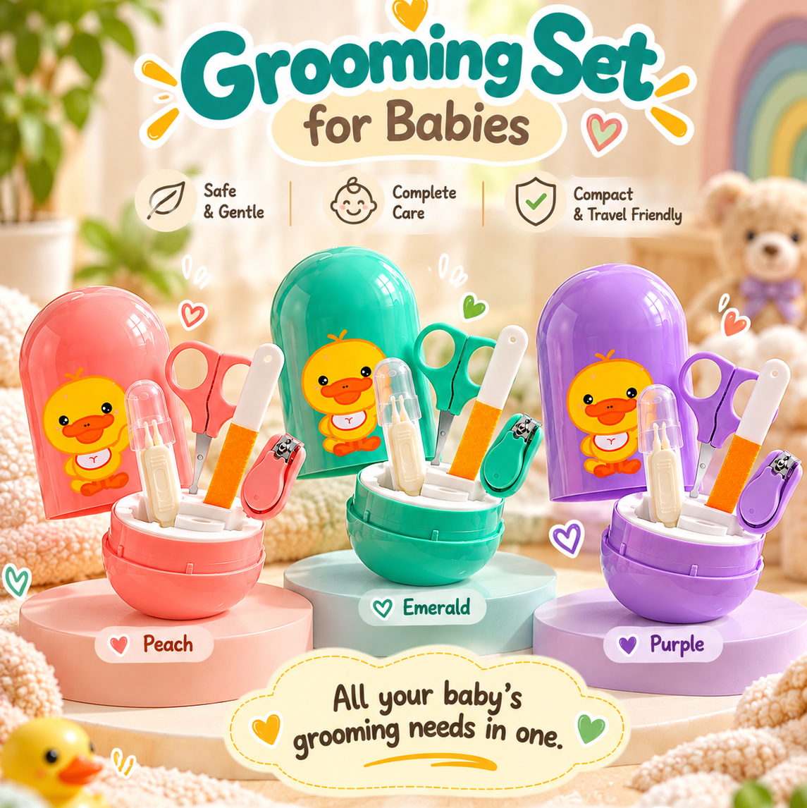 🐥 Little Duckling Baby Grooming Set