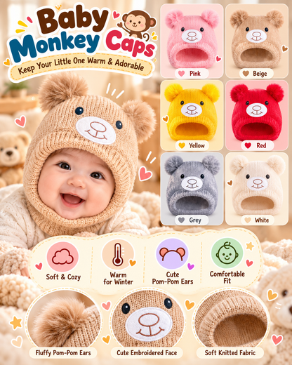 Little Bear Hugs – Baby Knitted Monkey Cap | 0.5-4 Years