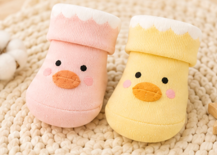 Ducky Cuddles – Baby Socks | Set of 2 🐥✨