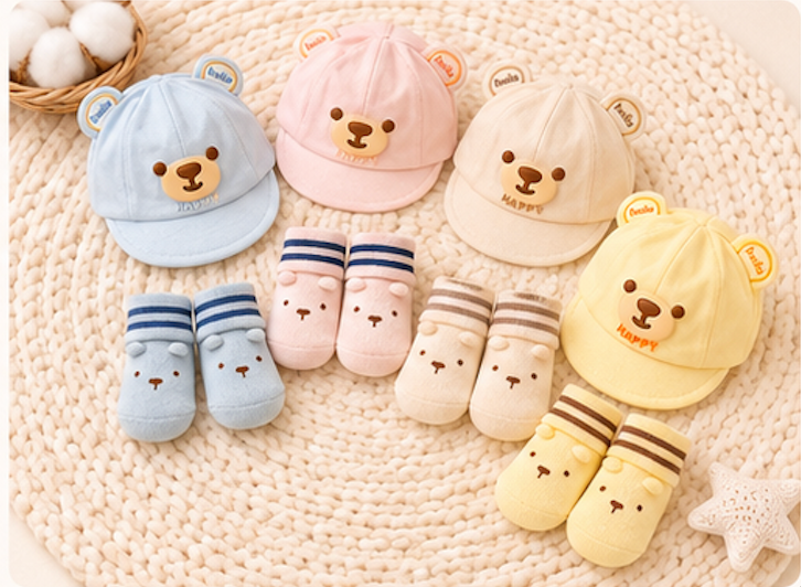Baby Bear Cap & Socks | 1 Cap + 1 Pair