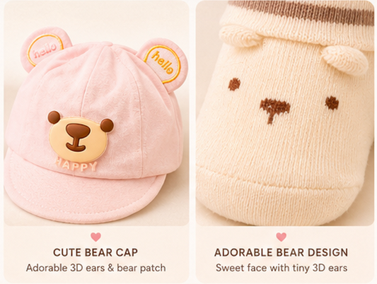 Baby Bear Cap & Socks | 1 Cap + 1 Pair