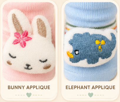 Little Animal Hugs Socks | Set of 2 Socks | Bunny and Rhino