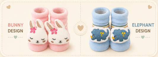 Little Animal Hugs Socks | Set of 2 Socks | Bunny and Rhino