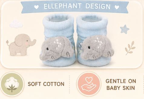 Little Animal Hugs Socks | Set of 2 Socks | Star and Elephant