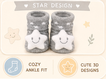 Little Animal Hugs Socks | Set of 2 Socks | Star and Elephant