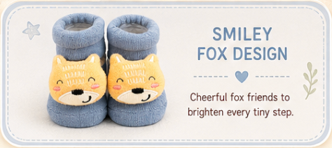 Little Animal Hugs Socks | Set of 2 Socks | Kitty and Smily Fox