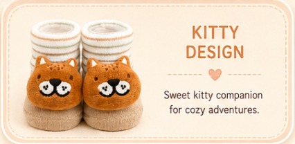 Little Animal Hugs Socks | Set of 2 Socks | Kitty and Smily Fox