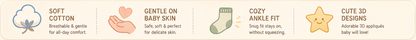 Little Animal Hugs | Set of 2 Socks | Kitty and Smily Fox