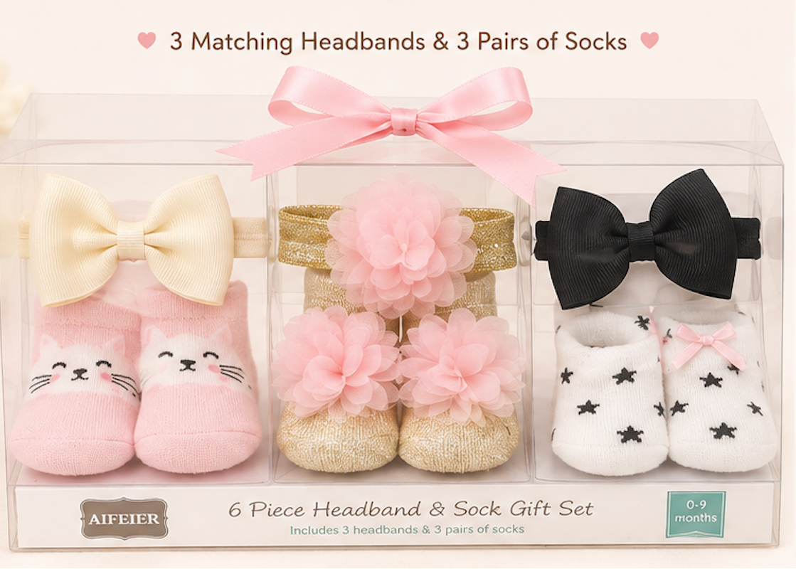 Little Luxe Duo - Baby Socks & Hairband Set