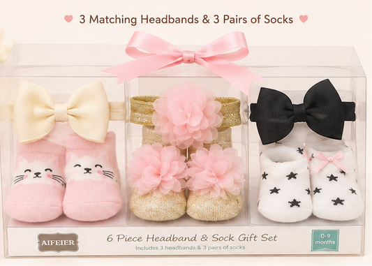 Little Luxe Duo - Baby Socks & Hairband Set