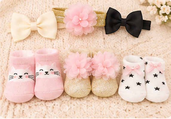 Little Luxe Duo - Baby Socks & Hairband Set