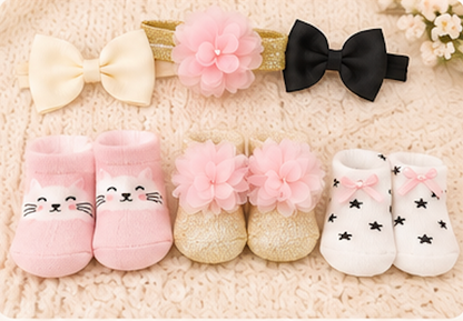 Little Luxe Duo - Baby Socks & Hairband Set