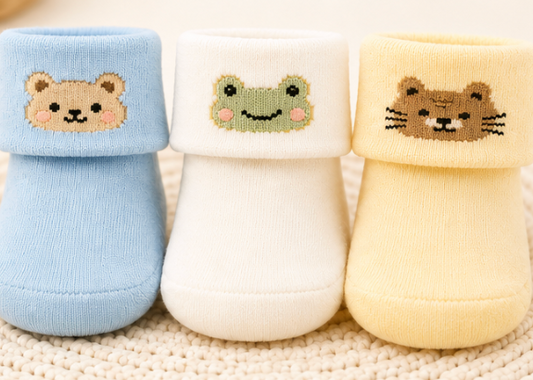 Cuddle Pals – Pastel Animal Socks | Pack of 3 Pairs